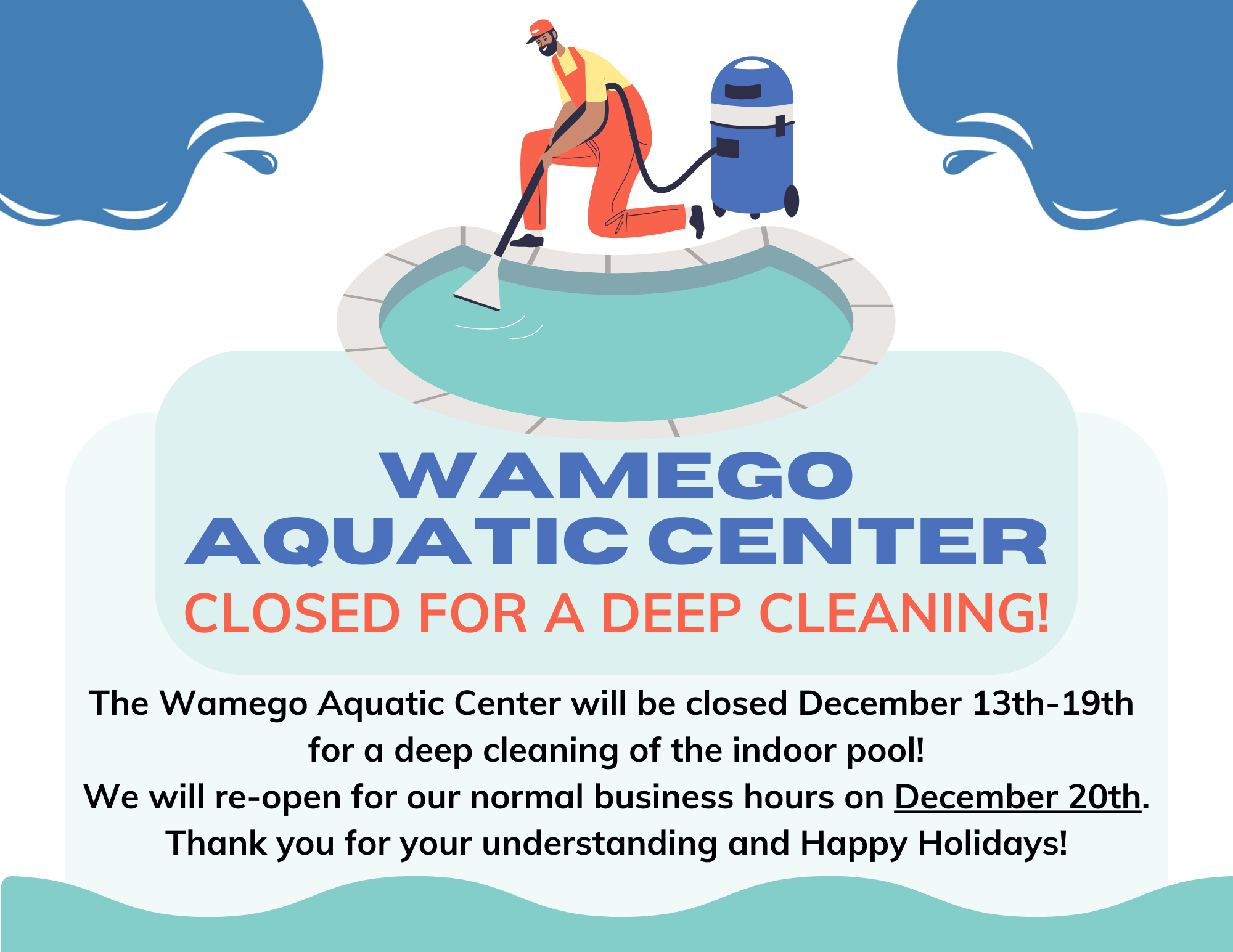 Wamego Aquatic Center- Closed for Cleaning - News Image